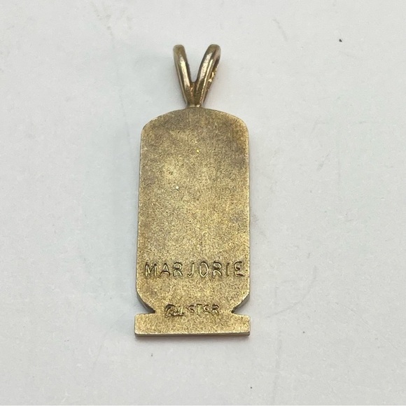 STERLING Silver Egyptian Cartouche Symbol Pendant - Picture 6 of 8